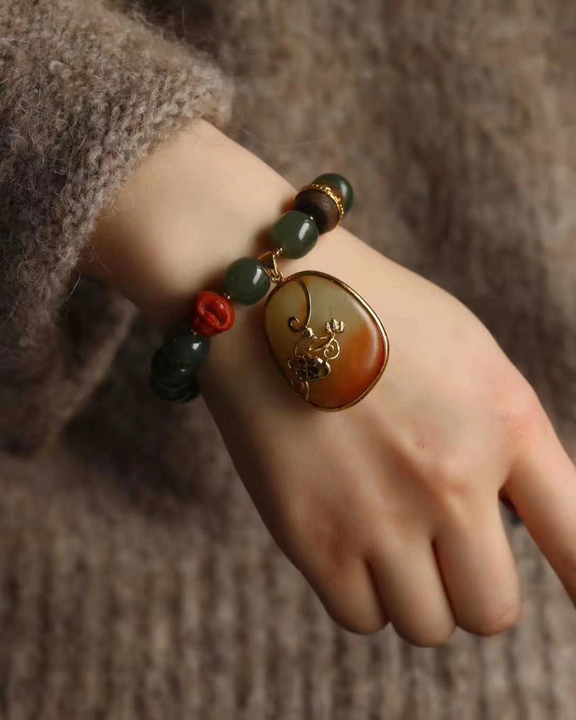 Original design Hetian jade bracelet cheap not expensive | Etsy