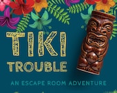 Hawaiian Themed Escape Room Adventure, DIY Escape Room for all ages, Puzzles, Luau Menu, Decorations - Great for Parties or Game Nights!