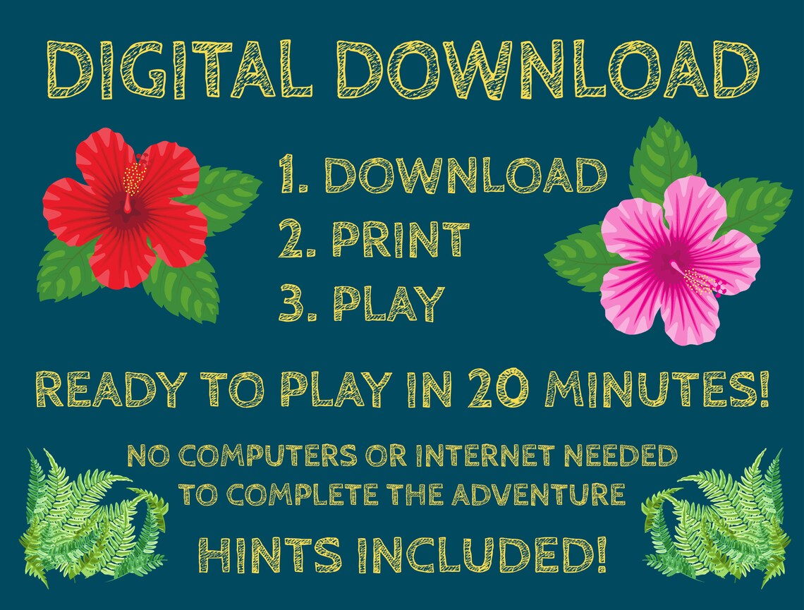 Hawaiian Themed Escape Room Adventure DIY Escape Room for All Etsy