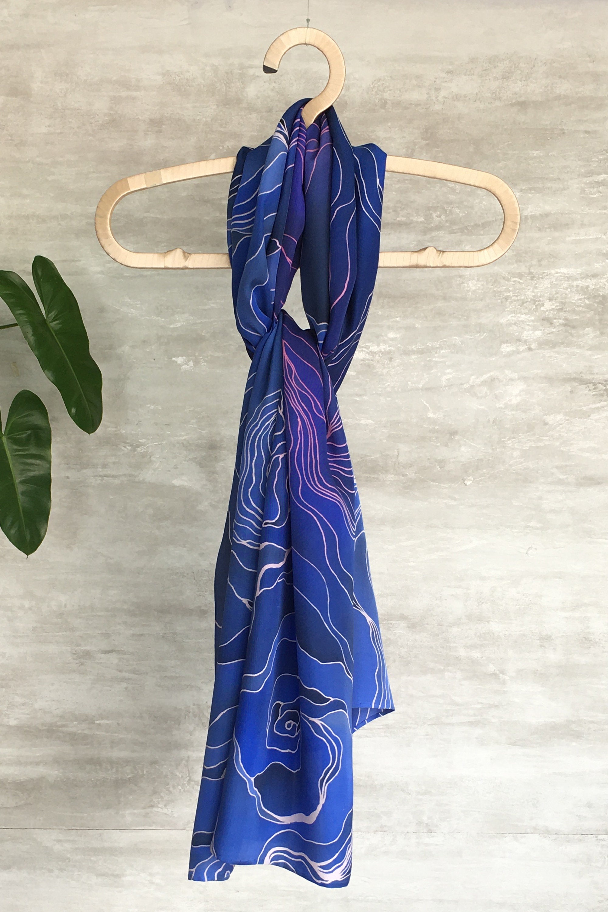Flower in Wind Handprinted silk scarves Natural silk fabric | Etsy