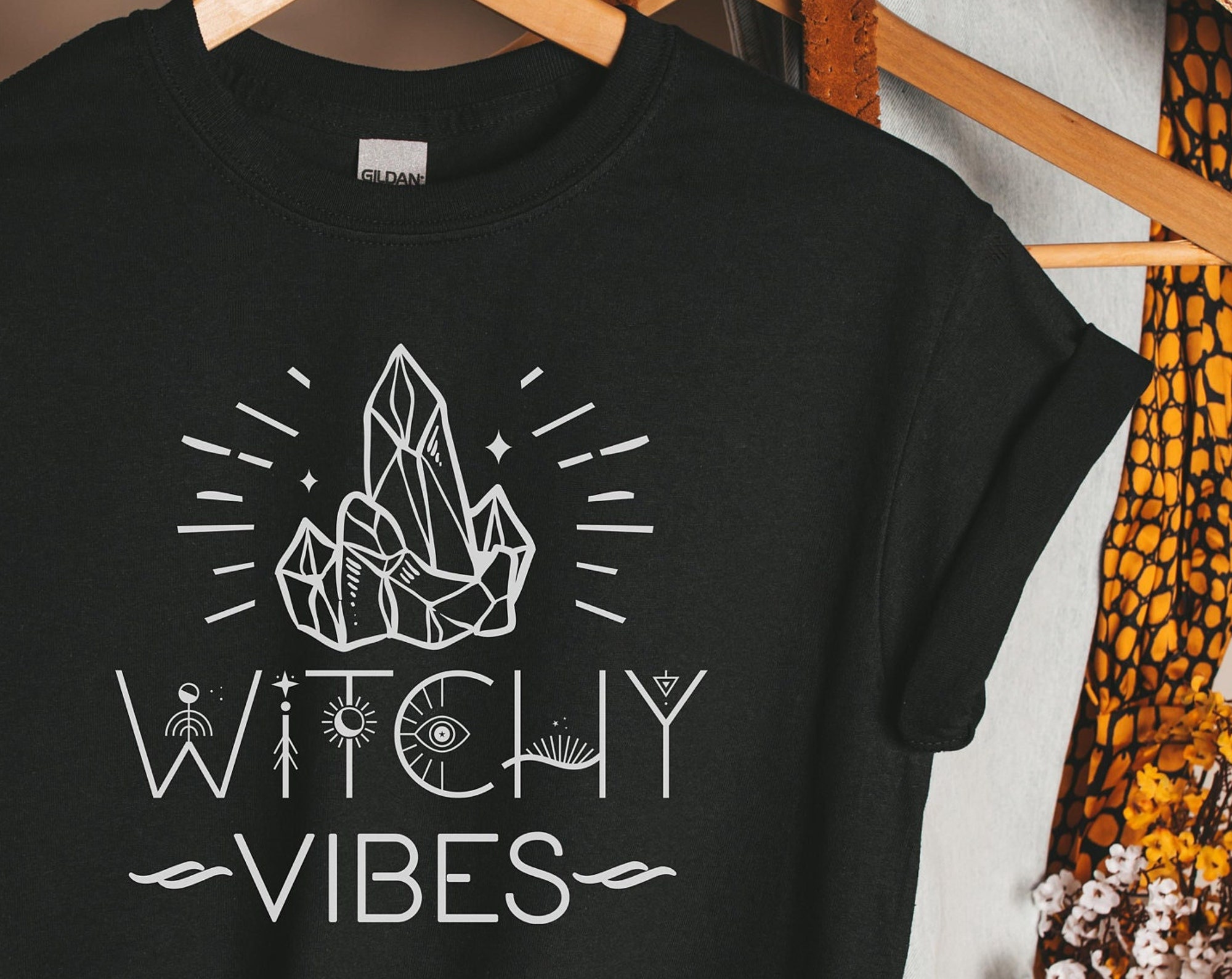 Discover Wicca T-shirt, Witchy Vibes Tee, Witch Gifts, Be Witchy, Moon T-Shirt Gift, Amethyst, Topaz