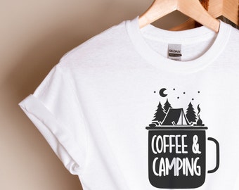 Coffee & Camping, Camping Staycation Gift, Coffee Gift, Camper van, Camping Crew, Adventure Shirt, Explore More, Wild Camping