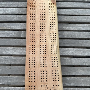 Live Edge Cribbage Board | Cherry | Peg Storage Included