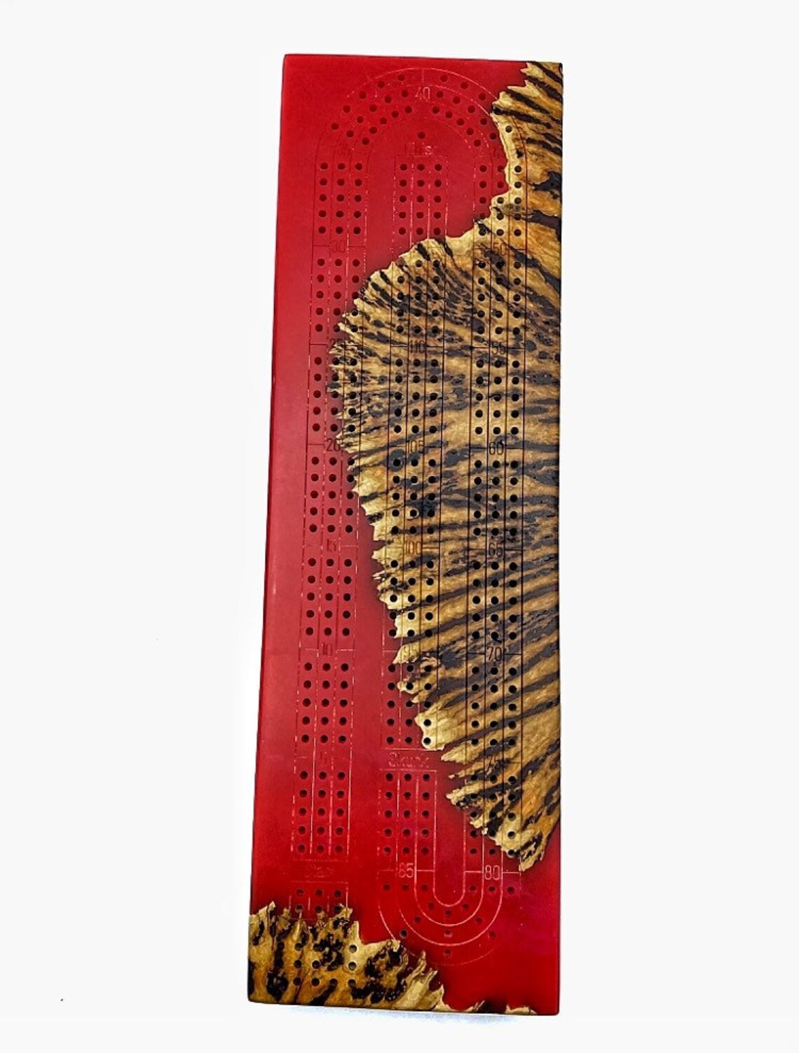 Tablero de cribbage premium / Australian Red Gum Burl / Resina | Etsy