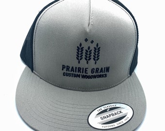 Prairie Grain Grey and Black SnapBack Hat