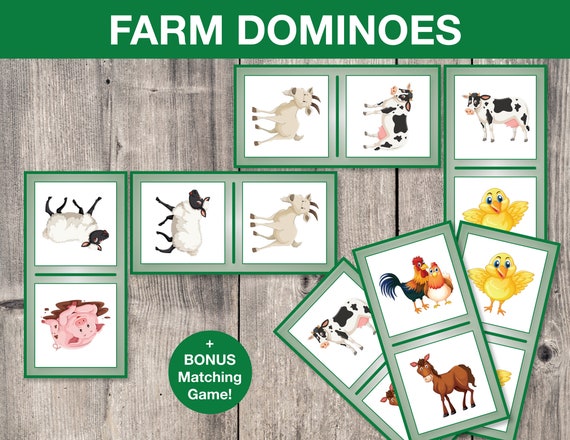 Farm Dominoes Printable Game Kids Printable Tile Game - Etsy Farm Dominoes Printable Game Kids Printable Tile Game - Etsy