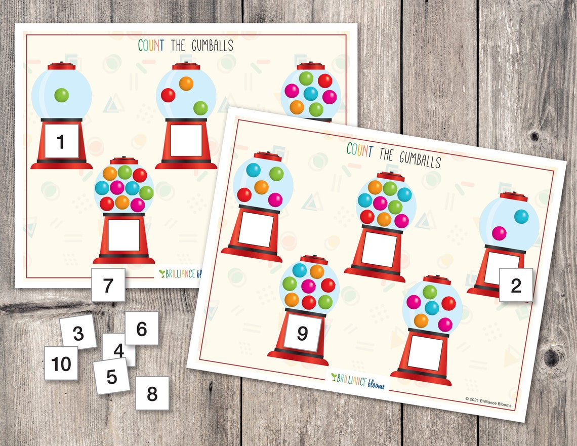 Printable Counting Worksheets Preschool Counting Activity - Etsy