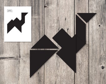 tangram PUZZLE LOGO ACTIVE SHORTS 黒 Sサイズ Tangram Puzzles Printable Game, Kids Printable Puzzle, Montessori