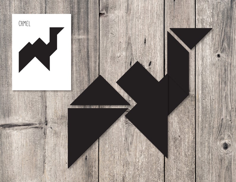 Tangram Puzzles Printable Game, Kids Printable Puzzle, Montessori Cards, Kids Game, Flash Cards, Educational Game, INSTANT DOWNLOAD, G003 image 6