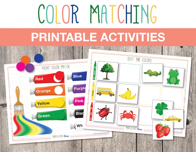 Printable Color Matching Activity, Color Sorting Activity, Preschool ...