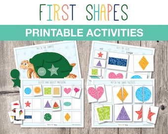 Printable Shape Matching Activity, Shape Sorting Activity, Preschool Shapes, Homeschool Activity, Learning Binder INSTANT DOWNLOAD, T011