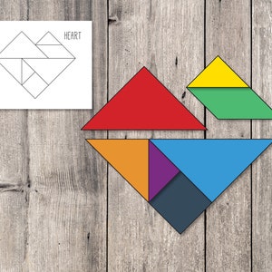 Tangram Puzzles Printable Game, Kids Printable Puzzle, Montessori Cards, Kids Game, Flash Cards, Educational Game, INSTANT DOWNLOAD, G003 image 5