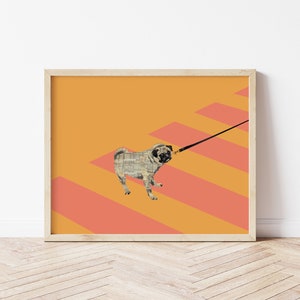 Mops Collage Printable Wall Art / Instant Download / Mops Liebhaber Kunst / Funky Mops Art