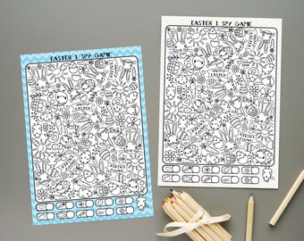 I spy game and coloring, Easter I spy, Suchen und finden Spiel, Ostern, I spy, Instant download, printable