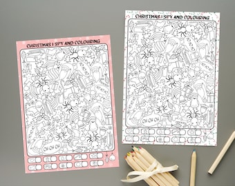 Christmas I Spy and Coloring Printable Children&#39;s Activity Fun