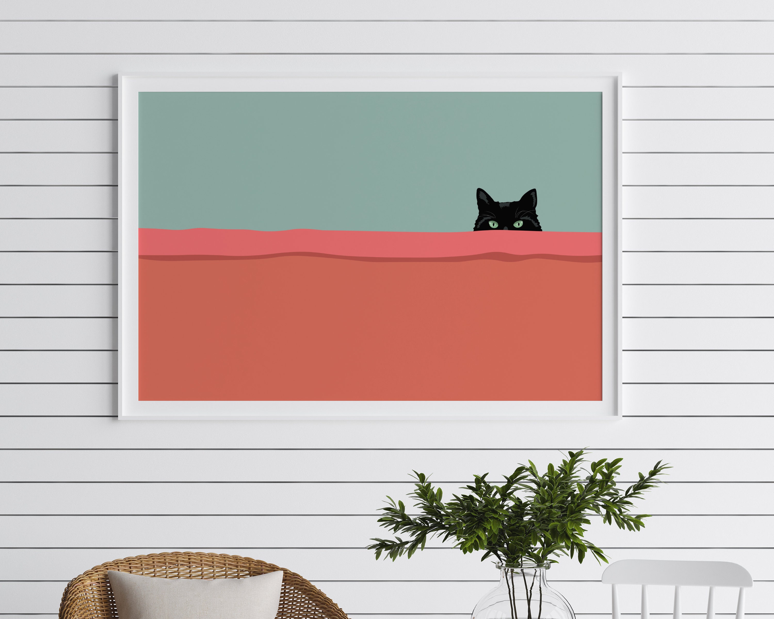Black Cat Peeking Printable Wall Art / Instant Download / Cat ...
