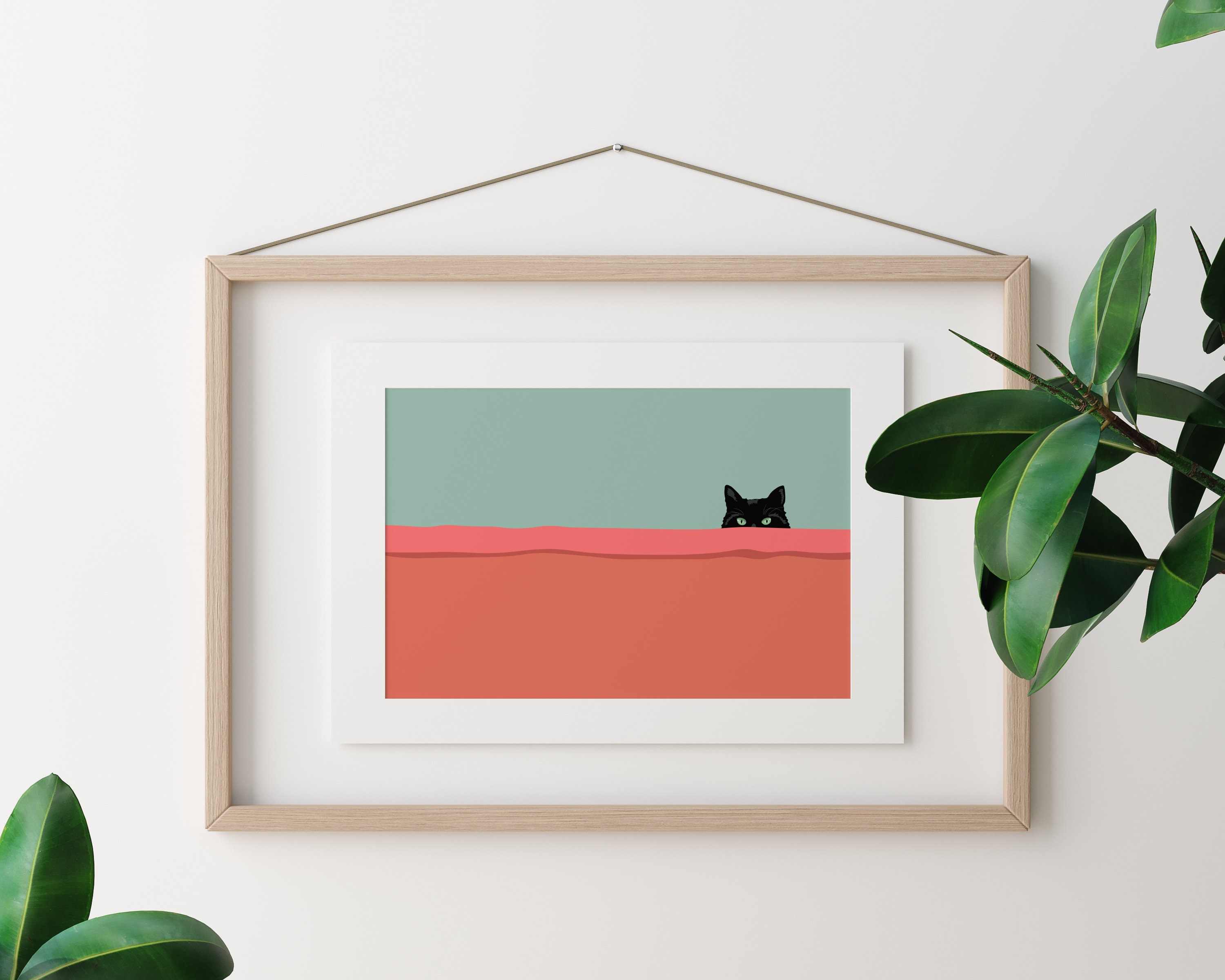Black Cat Peeking Printable Wall Art / Instant Download / Cat ...