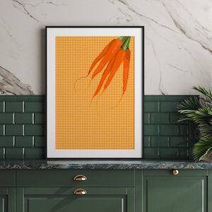 Carrots Printable Wall Art / Vibrant Illustration / Vegetable Poster / Vegetable Wall Art / Instant Download