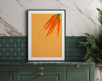 Carrots Printable Wall Art / Vibrant Illustration / Vegetable Poster / Vegetable Wall Art / Instant Download