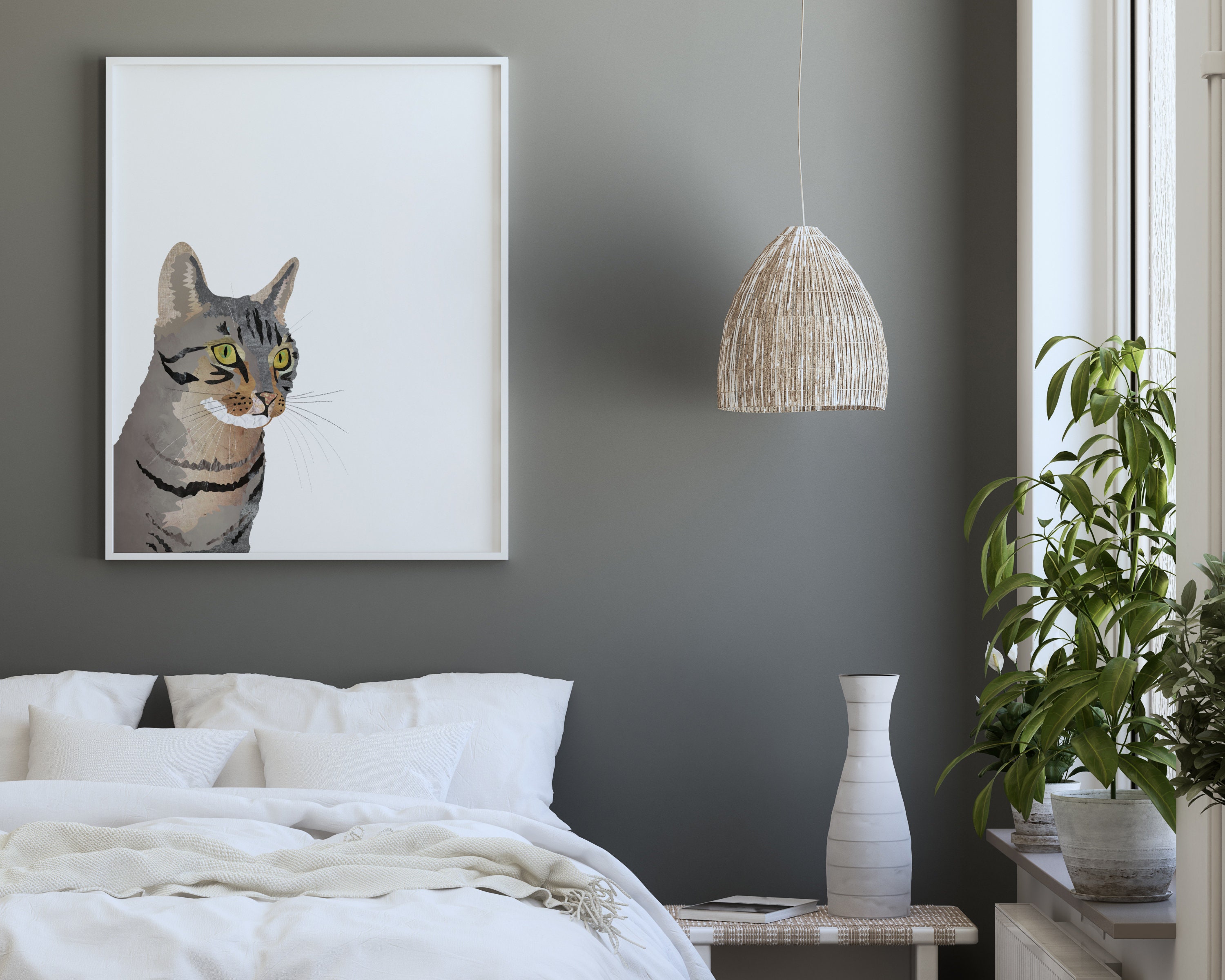 Deadlifting Tabby Cat Wall Canvas