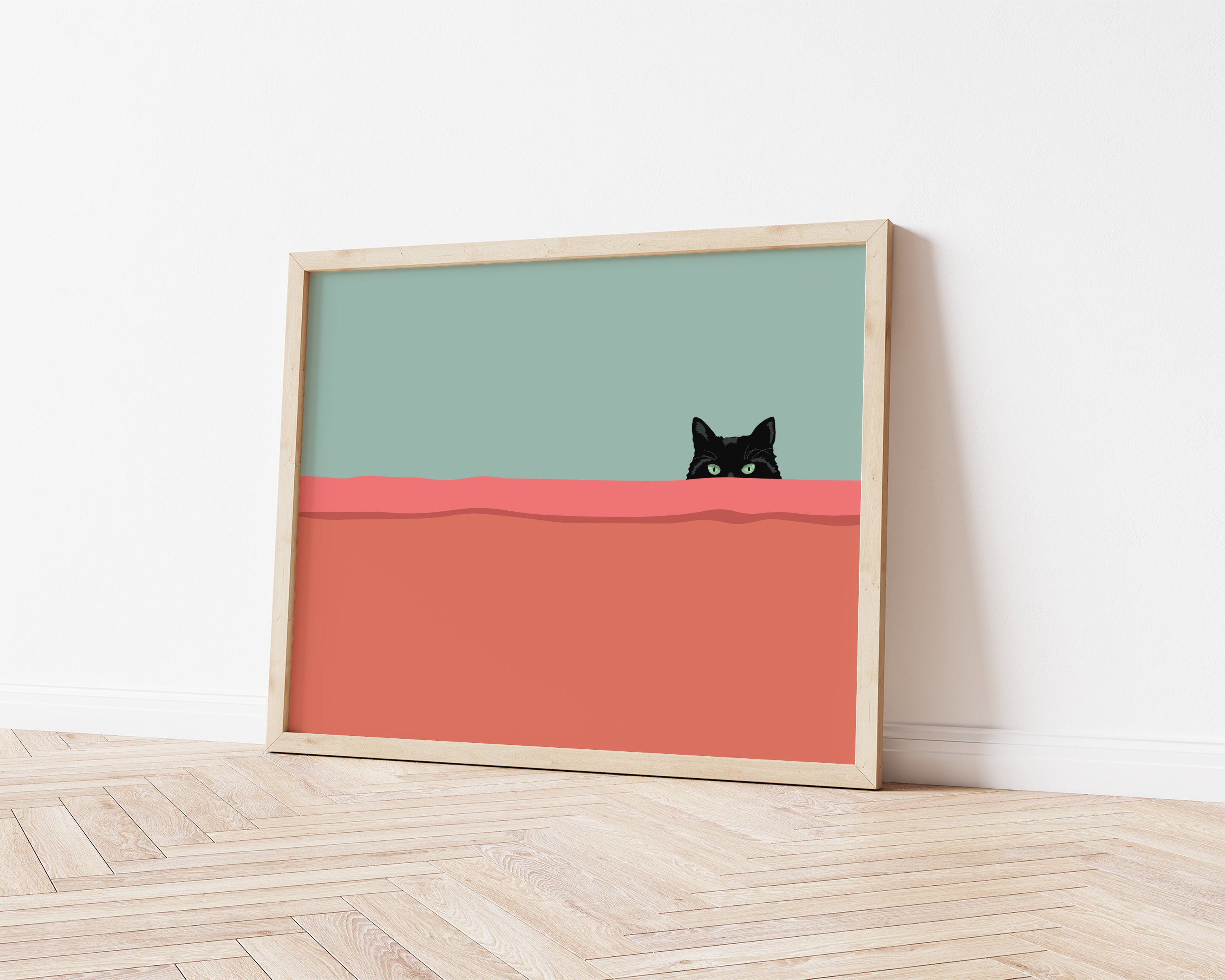 peeking black cat poster, cute cat print, home decor,... Black Cat Peeking Printable Wall Art / Instant Download / Cat ...
