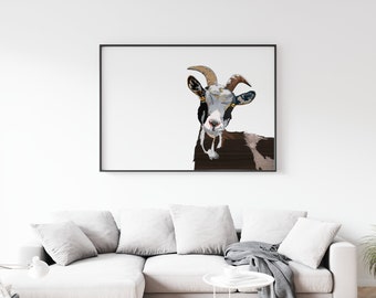 Goat Printable Wall Art // Instant download // Goat art // Wall art // Home décor // Goat