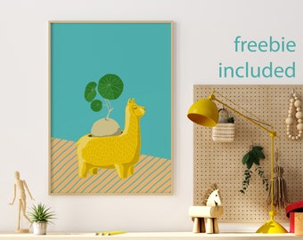 Llama Printable Wall Art / Llama Gift / Llama Planter / Home Décor / Instant Download