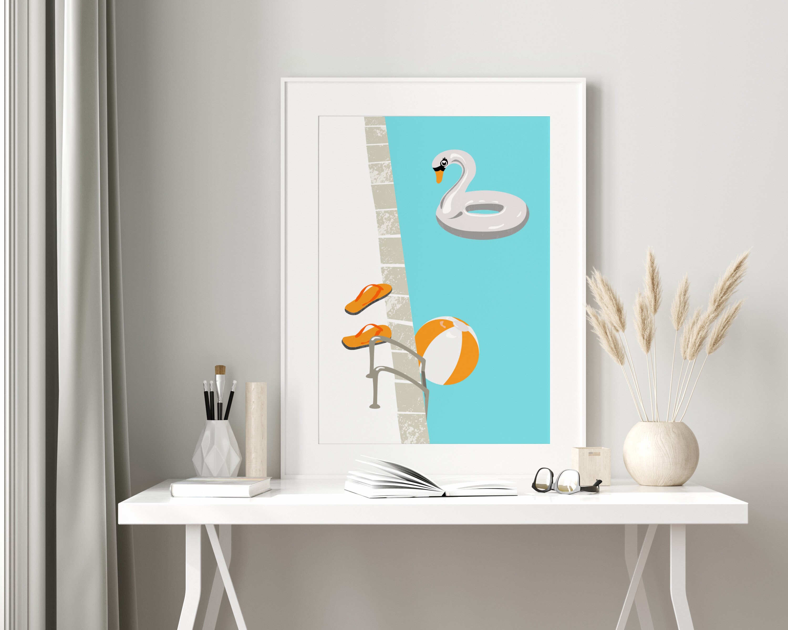 Swimming Pool Printable Wall Art / Set of Two / Swimming Poster / Home ...