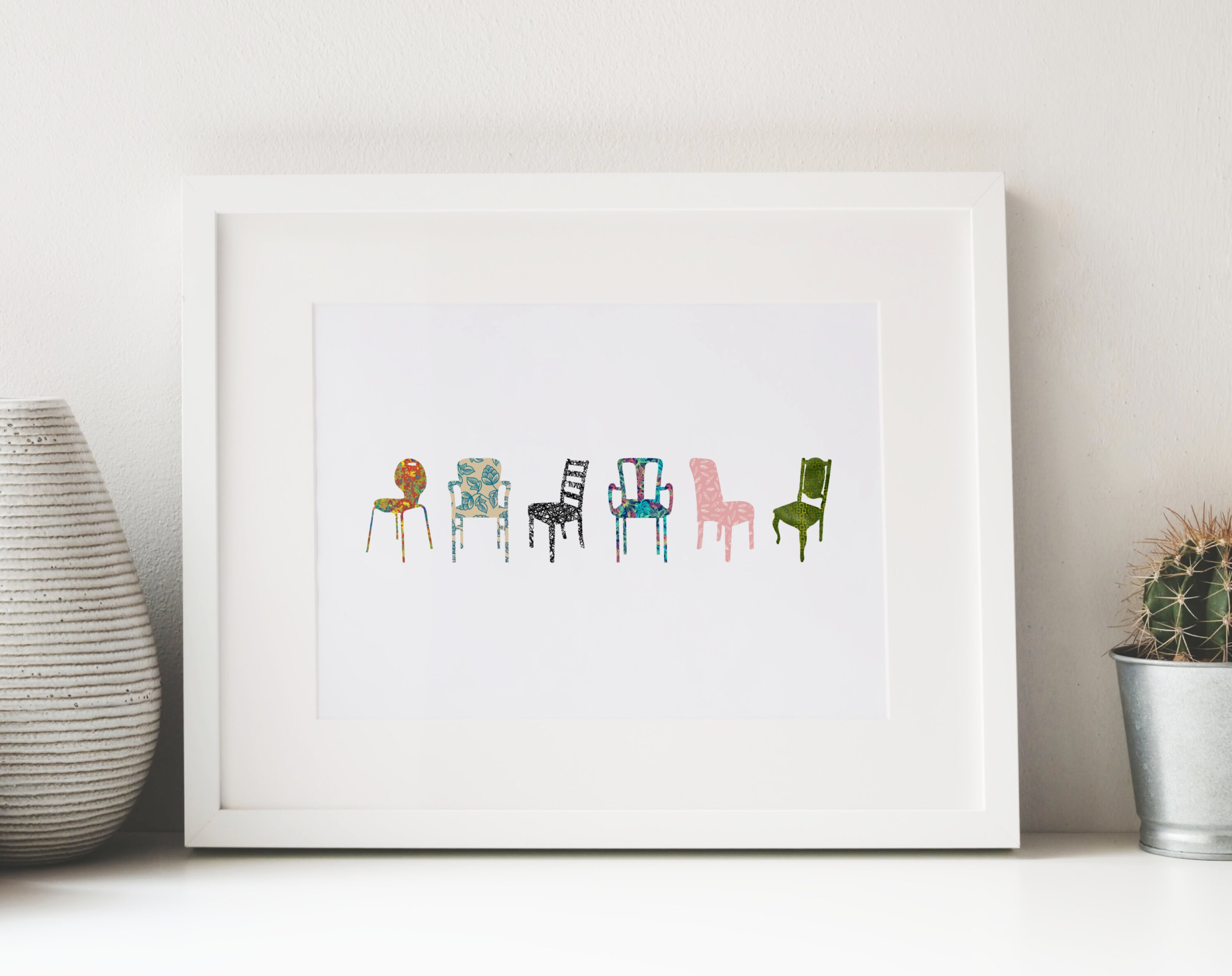 Chairs, Printable Wall Art, Funky Wall Art, Chair Art Etsy