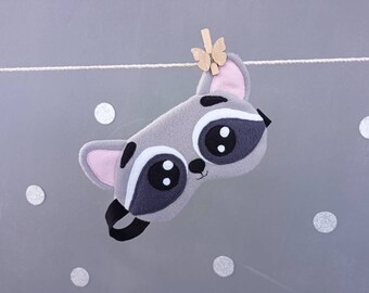 Raccoon sleep eye mask, Animal Face night mask, Funny sleep mask, Kawaii Korean Style Pajamas, Cute Sleeping Eyemask for kids and adults