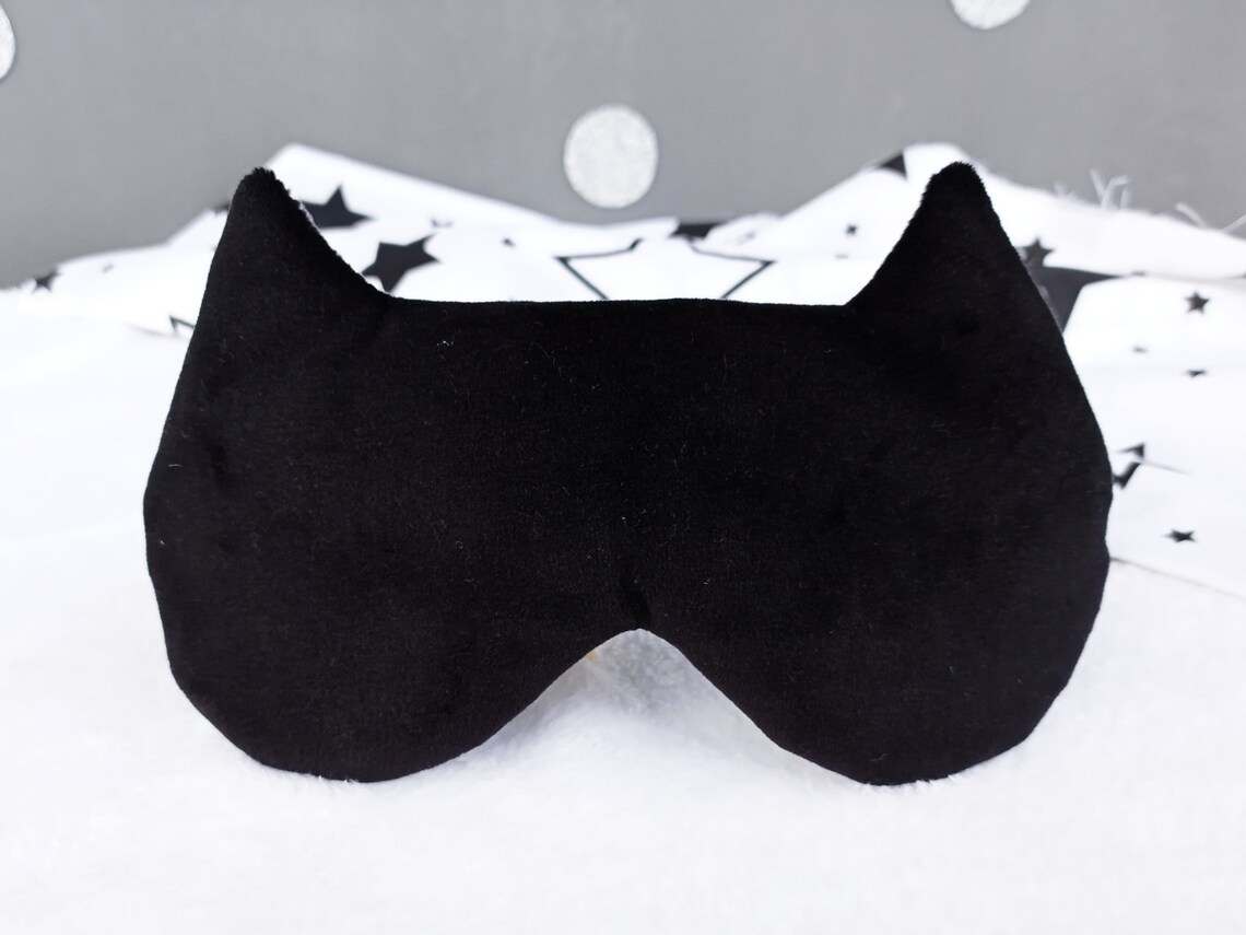 Sleep Mask Black Cat Eye Mask Sleep Slumber Party Favors Etsy