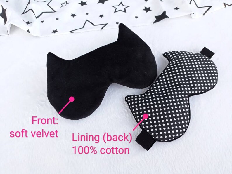 Sleep Mask Black Cat Eye Mask Sleep Slumber Party Favors Etsy