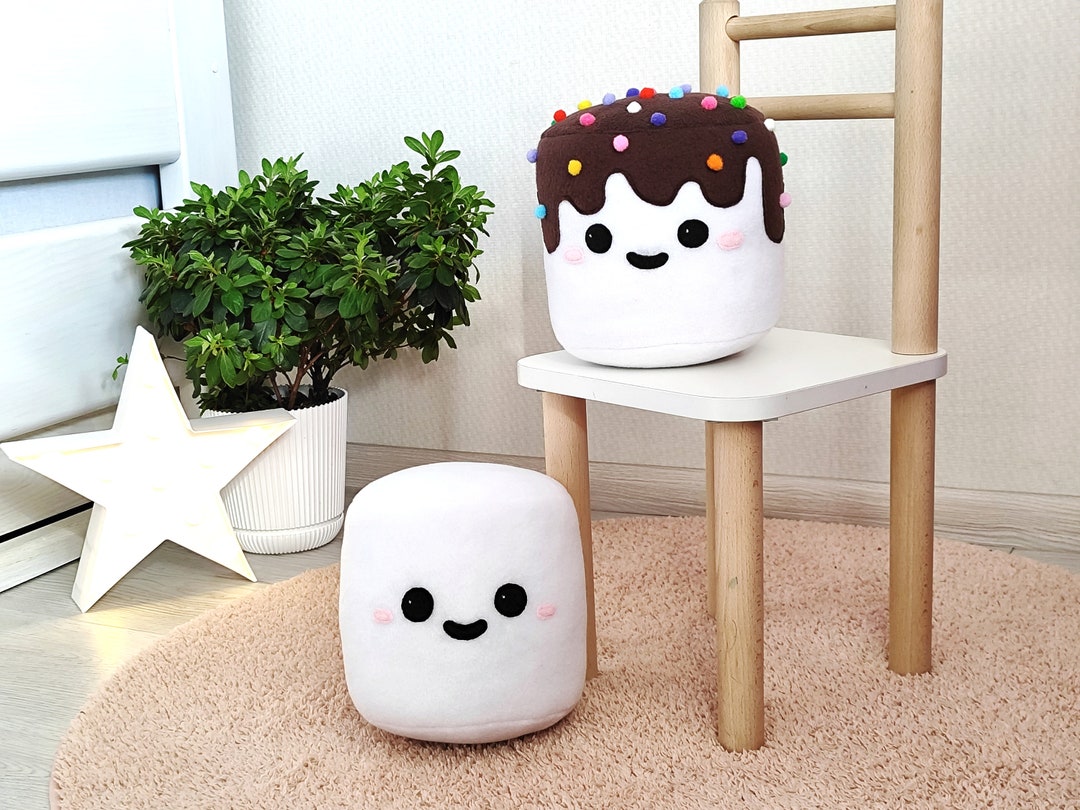 White Marshmallow Plush Pillow, Soft Marshmellow Toy, Marshmallow