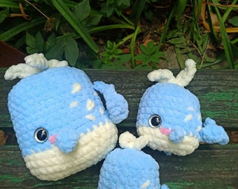 Crochet Whale Plushie: Handmade Stuffed Animal for Nursery