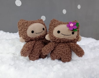 Bigfoot Plush Sasquatch Toy: Handmade Sherpa Minky Stuffed Animal