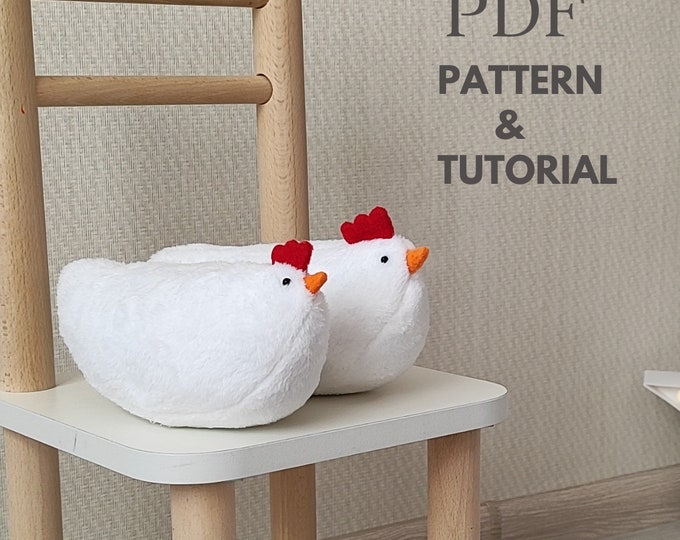 Stuffed Chicken Pattern Stuffed Hen - PDF Sewing Pattern | Stuffed Animal | Fabric Chicken Toy ...