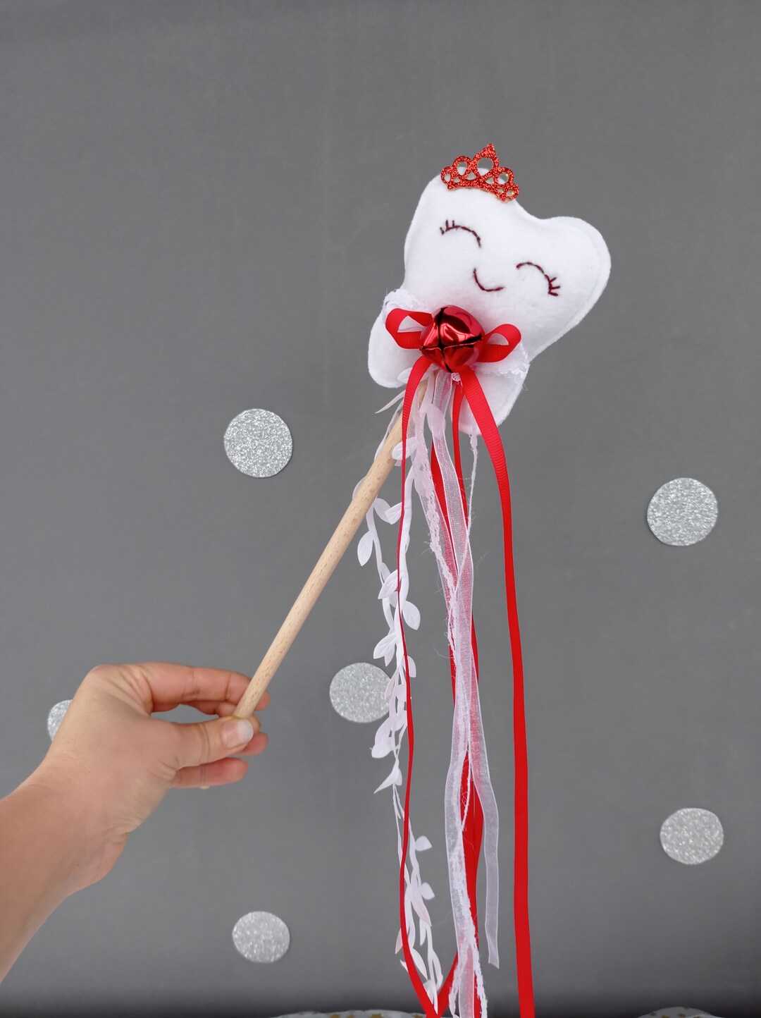 Tooth Fairy Wand Magic Wand for Girl Stuffed Tooth Gift Dentist Magical