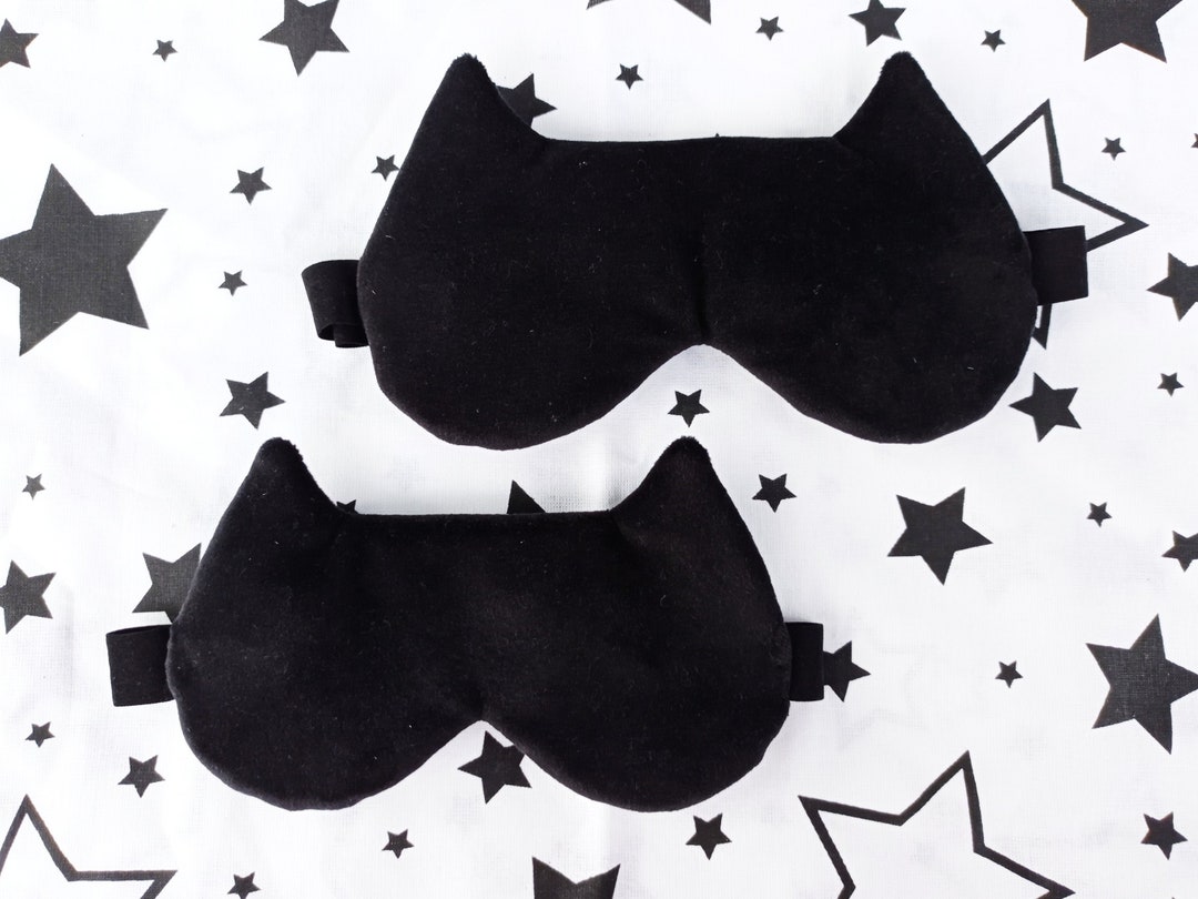 Sleep Mask Black Cat, Eye Mask Sleep Slumber Party Favors, Velvet Sleep