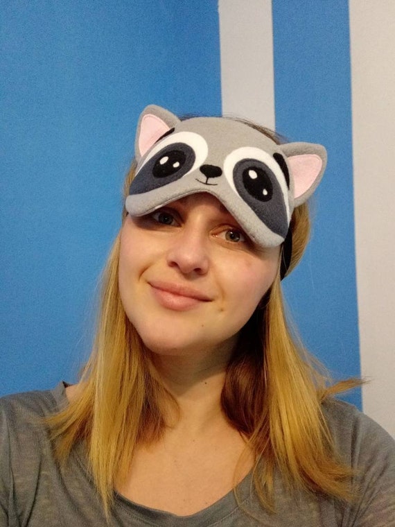 Raccoon Sleep Eye Mask Animal Face Night Mask Funny Sleep Mask