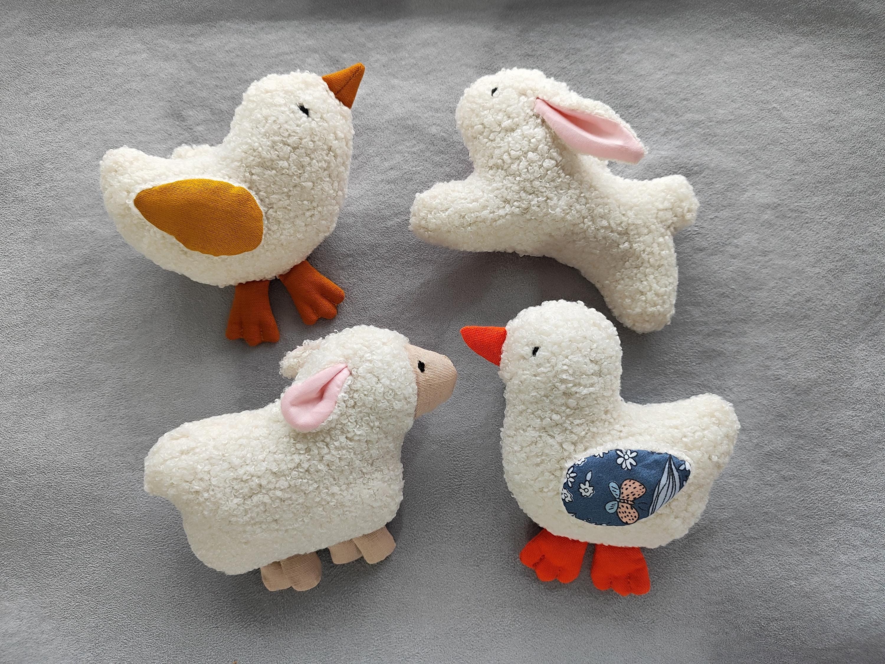 PDF Chicken, Duck, Sheep, Bunny Sewing Pattern and Tutorial, 4 in 1 ...