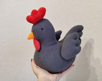PDF ニワトリの簡単な縫製パターン、4 in 1、雄鶏のぬいぐるみ、雌鶏の
