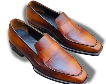 Handmade Leather Loafers | Men's Slip-On Dress Shoes