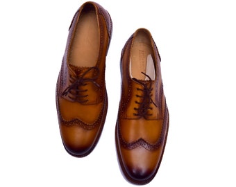 Handmade Leather Oxford Brogues: Men's Dress Shoes