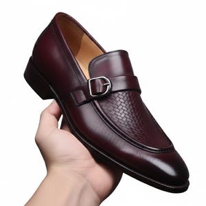 Premium Leather Men&#39;s Loafer | Handmade Slip-On Dress Shoes for Men | Genuine Leather Casual Shoes for Party Prom Wedding