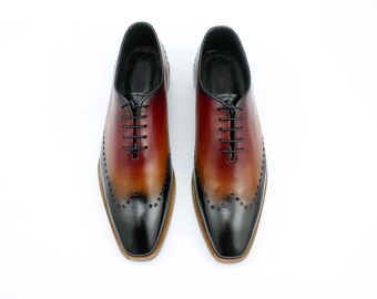 Handmade Leather Brogue Oxfords: Custom Dress Shoes for Men