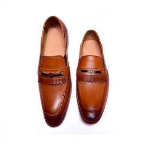 Handmade Leather Loafers for Men: Hazel Brown Dress Shoes