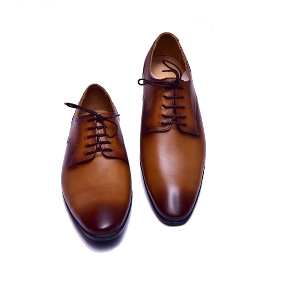 Handmade Leather Derby Shoes: Brown & Black Dress Shoes - Etsy display picture 1