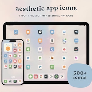 Ícones de aplicativos Pastel: mais de 320 ícones desenhados à mão para iOS e iPadOS, papéis de parede (download digital)