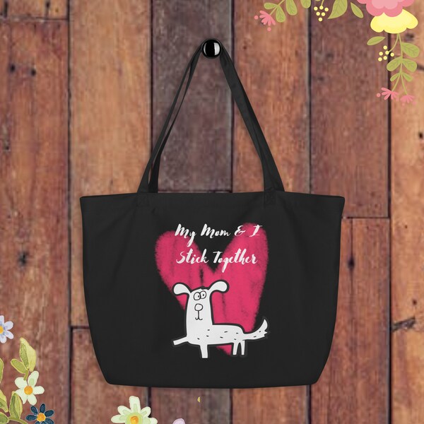 Tote Bag for dog Mama. Dog tote bag. Black tote bag