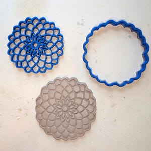 Dahlia Bowl Clay Cutter and Stamp Combo for Pottery